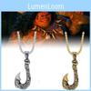 Necklace Pendant Moana Maui Fishhook Titanium Steel Ornaments Hawaiian Anime