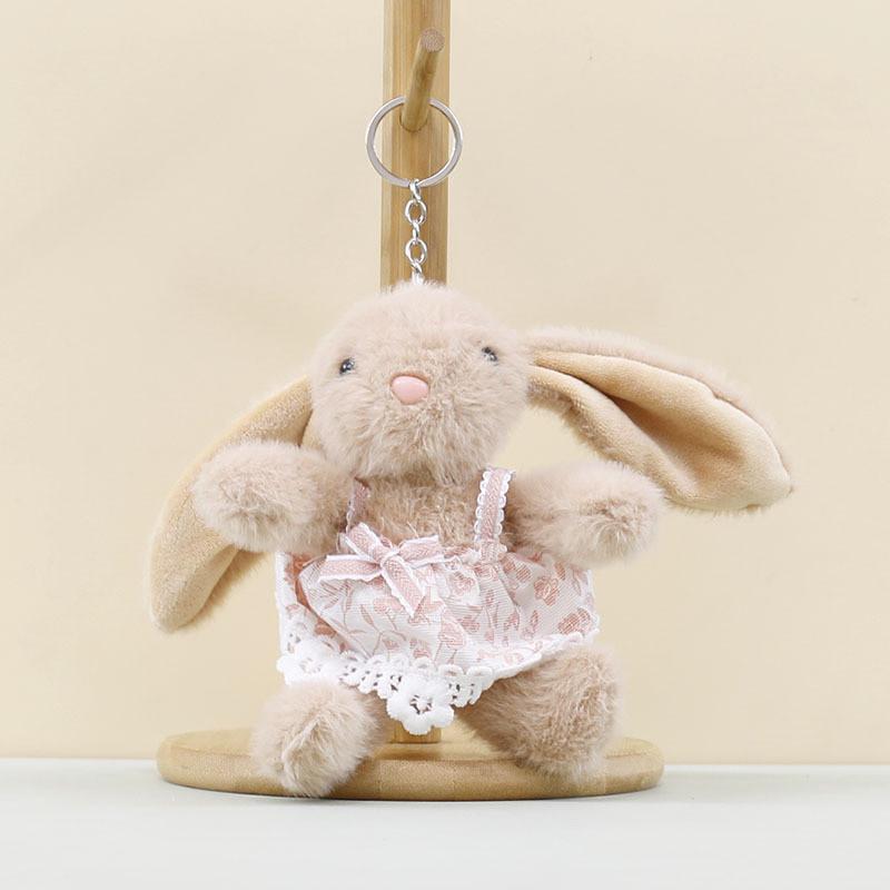 Plush Bunny Keychain With Flower Dress For Kids And Collectors