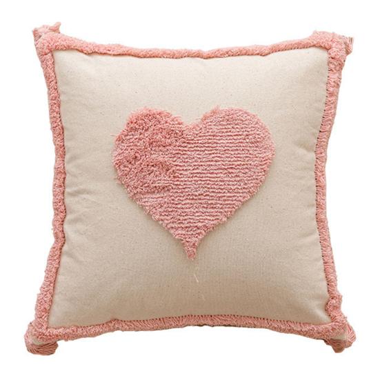 

Valentine s Day Throw Pillow Cover 18 x 18 3D Embroidered Soft Tufted Pink Pillowcase Plush Faux Fur Pillow Cover for Home Bed Couch Sofa Decor 45x45cm A