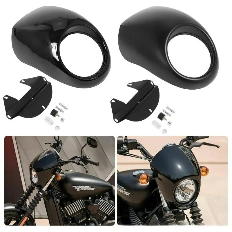 Motorcycle Black Headlight Grill Fairing Cover ABS Plastic Windshield 883 1200 Front Fork Mount New Sell Good
