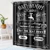 Funny Quotes Shower Curtain Cool Black and White Bathroom Rules Shower Curtains Fun Cute Toilet Sayings Fable Motto Bathroom