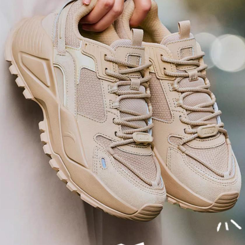 Anta Star River Comfortable Casual Shock Absorbing Wear Resistant Height Increasing Low Top Dad Shoes Men Sneakers Brown 912418848-2