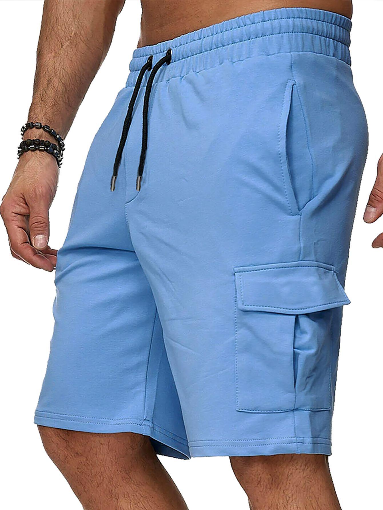 

Мужские короткие спортивные брюки с карманами для спортивной одежды, спортивные шорты для мужчин, шорты для тренировок, полубрюки для фитнеса и отдыха, спортивные шорты для бега 2XL синий