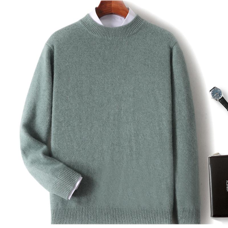 New cashmere sweater thickened semi-turtleneck pullover sweater with cashmere sweater men's inside
