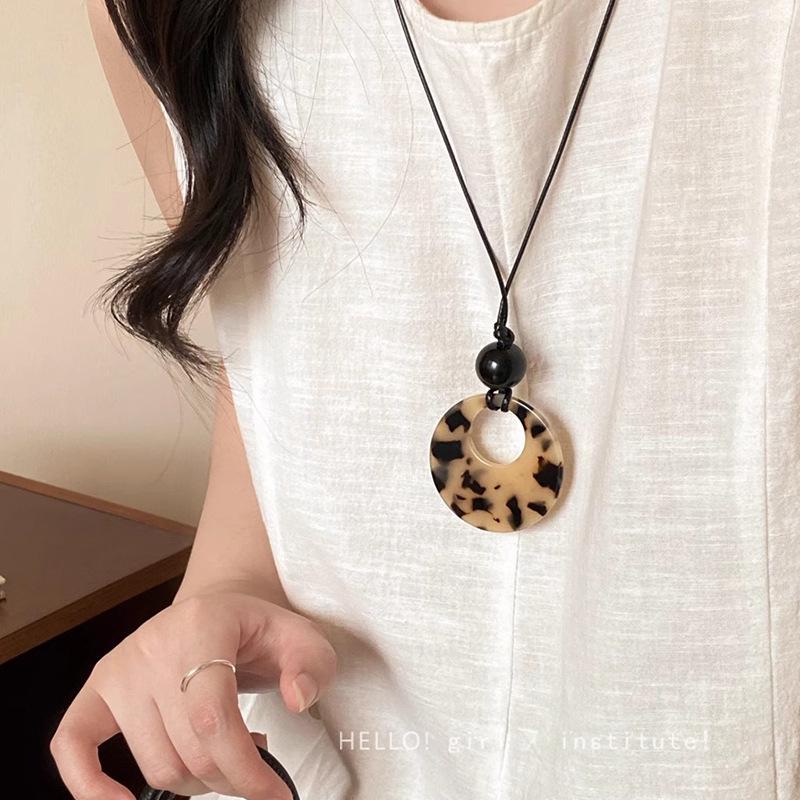 Bohemian Ceramic Necklace: Vintage Ethnic Long Sweater Chain & Zen Choker