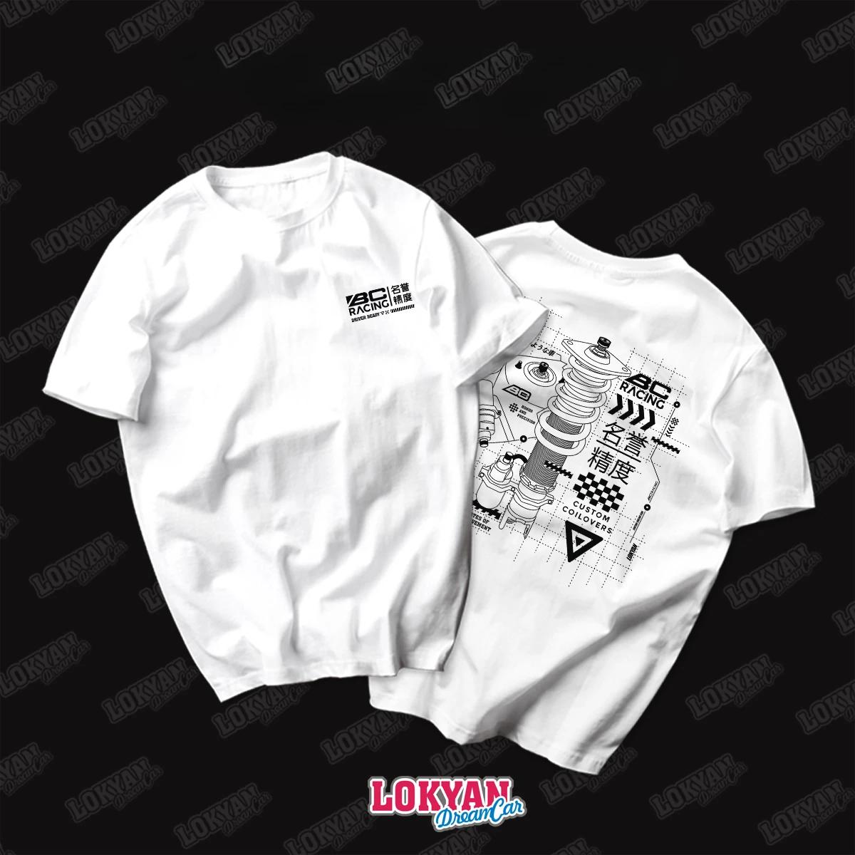 

Тематическая футболка серии BCracing Twist JDM с принтом, короткий рукав, мотоциклетная графика, дышащая, повседневная, мужская футболка 4XL