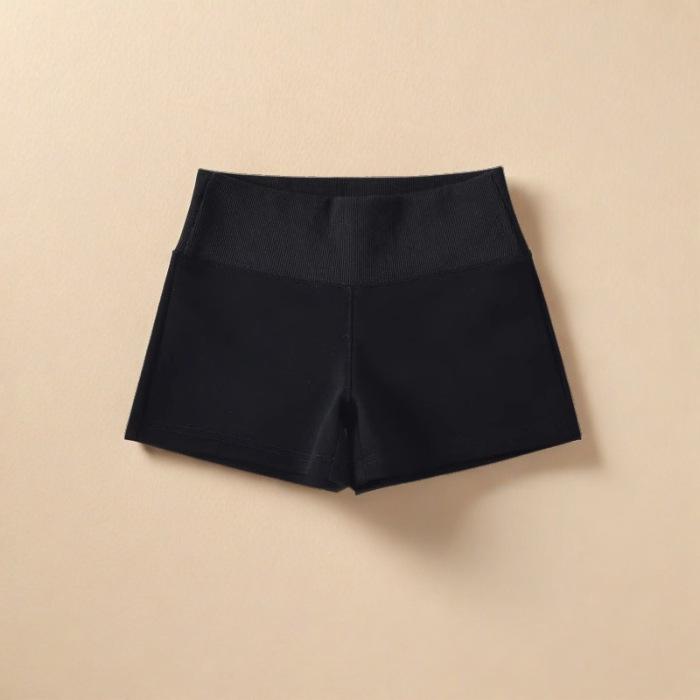 

Spicy Girl Low-Waist Elastic Hip-Hugging Slimming Shorts - American Casual Korean Style Solid Color Sports Shorts for Women XL чёрный