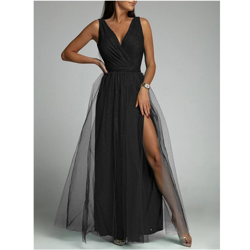 Women Formal Attire Fashion Sexy V-neck Ladies Evening Dress