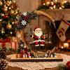Moon Shape Christmas Ornaments Wooden Christmas Decoration Swing Santa Claus Decoration  For Office