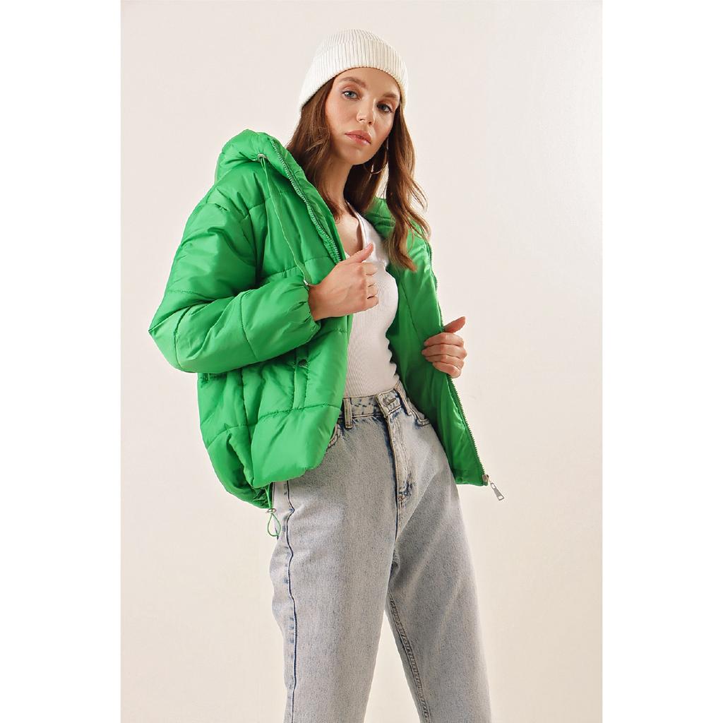 Damen-Daunenjacke mit Kapuze und Reißverschluss Y20w110-7115