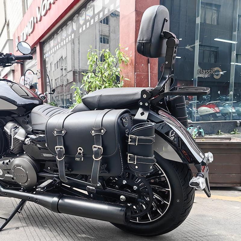 Mala Lateral Shan Yi para Motocicleta Benda Rock Cinza 250 com Suporte Não Destrutivo Estilo Retrô de Pendurar