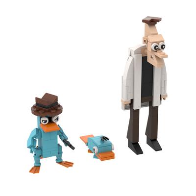 Gobricks MOC Phineas & Ferb Bricks the Platypus Dr. Heinz Doofenshmirtz Constructing Blocks Playthings Gifts