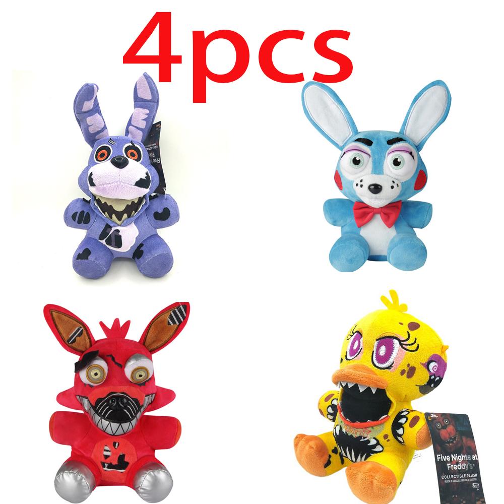 spot New FiveNight At Freddy Fnaf Cute Plush Toys Game Doll Bonnie Bear Foxy Cartoon Stuffed Dolls Freddy Toys For Children Gif
