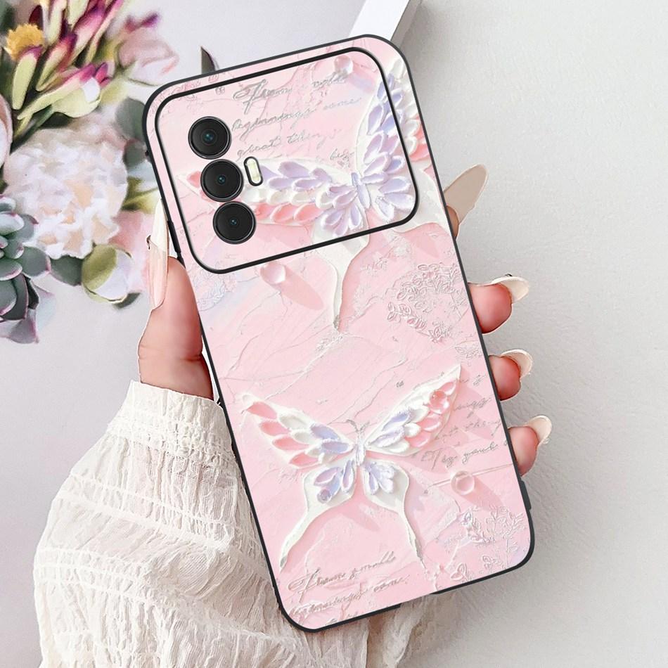 For Tecno Spark 8 Pro 8T 8P Elegant Floral Cat Phone Case For Tecno Spark8 8T 8P 8Pro Black Silicone Soft TPU Cases Bumpers