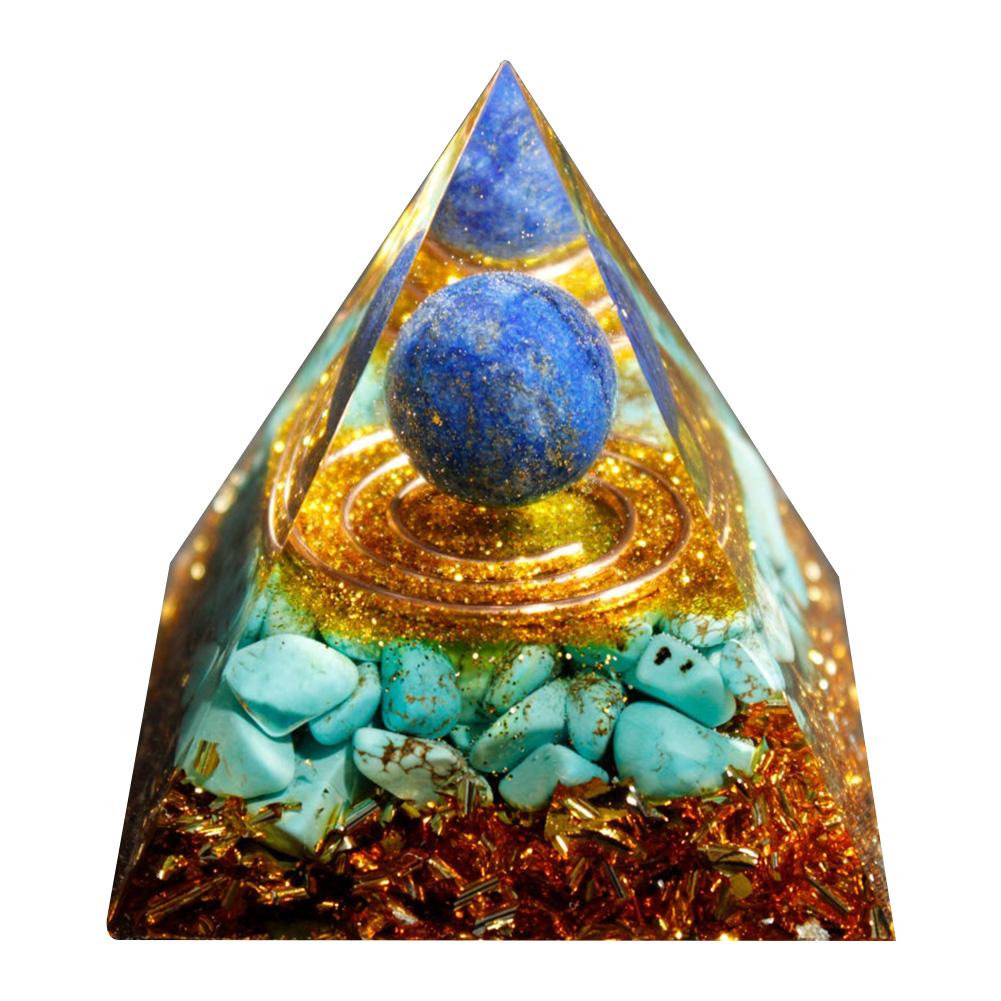 Natural Pyramid Crystals Handmade Stone Orgonite Pyramid Amethyst Crystal Sphere Natural Stone Energy Generator Meditation Tool