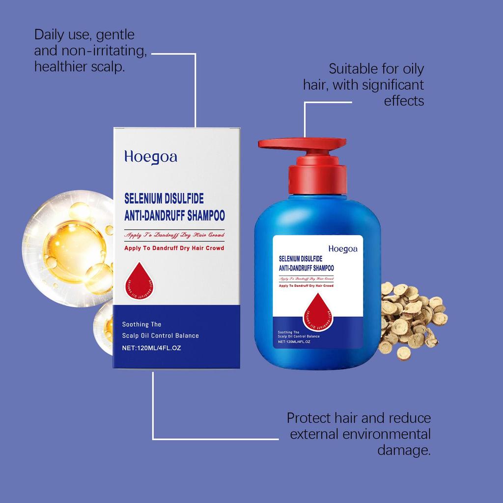 Selenium Sulfide Shampoo Deep Cleansing Remove Dandruff Reduce Scalp Itchy Balance Oil Strengthen Hair Roots Fluffy Hair Shampoo