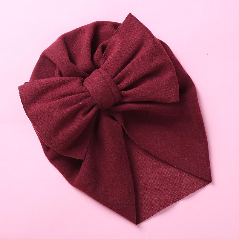 New Solid Color Baby Turban Cap Big Bow Infant Sweet Hat Newborn Elastic Bandana Headband Headscarf Beanie Kids Hair Accessories