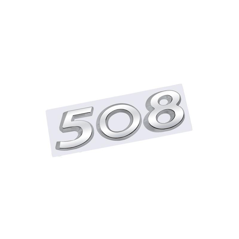 3D Glossy Black Chrome Silver Metal Logo Emblem Badge Decal Car Sticker for Peugeot 508 Car Accessories