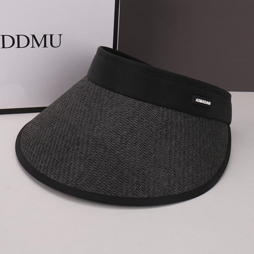 Summer Womens Black Vinyl Open Top Hat With Wide Brim For Sun Protection Sunhat For Outdoors