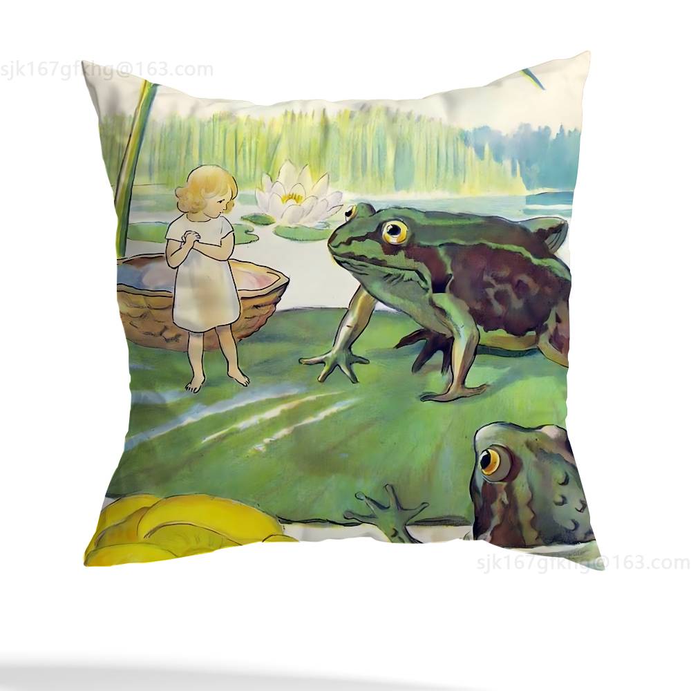 Vintage Frog Fairy pillow cover living room sofa cushion cover bedroom room bed pillow cover home decoration