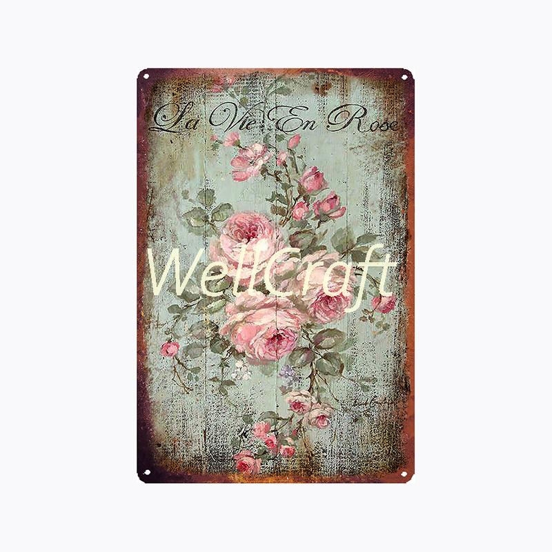 

[ Wellcraft ] Flowers Metal Tin Sign Wall Poster Iron Painting Pub WX71 20*30 CM 20x30cm（7.8x11.8inch）