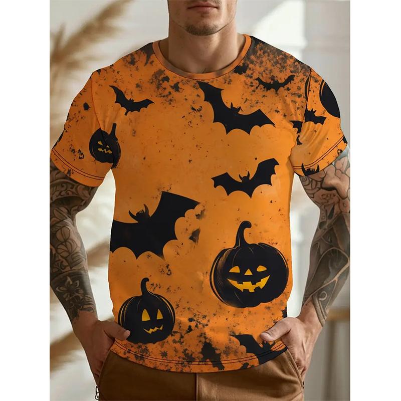 New Halloween Pumpkin Graphic T-shirts For Men Women  3D Printed Casual Round Neck Short Sleeve Tees Funny Festival Gifts Tops