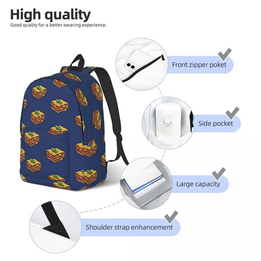 Italian Lasagna Backpack Hot Sale Daypack Large Capacity Kids BookBag School Bag Shoulder Bags for Men Women