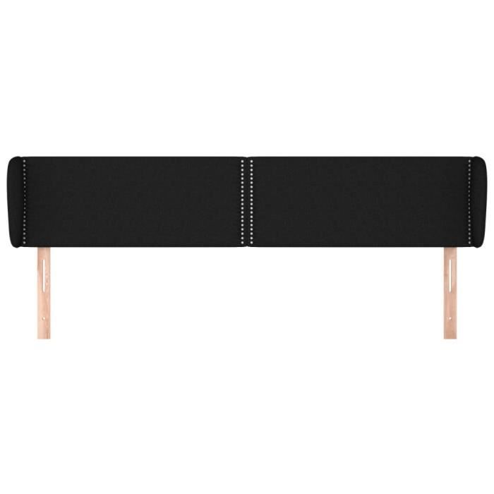 VidaXL Tête de lit avec oreilles Noir 163x23x78-88 cm Tissu3117012