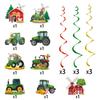 Farm Tractor Birthday Decoration Banner Birthday Party Decoration Flag and Flower Pull Tractor Spiral Pendant