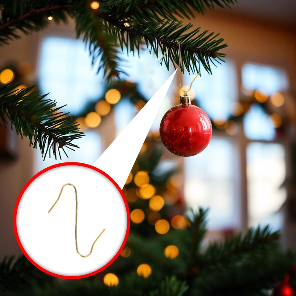 S-shaped Hooks, Christmas Tree Decoration Hooks, Christmas Ornament Accessories, Wire Hooks, Multi-functional C-shaped Hooks.