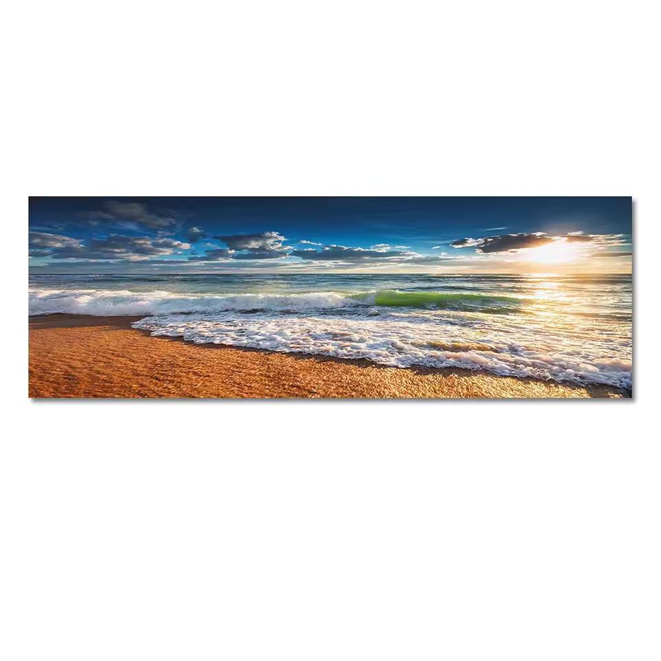 Modern Natural Beach Landscape Poster Prints Sea Sunset Aesthetics Canvas Painting Wall Art Picture for Living Room Home Decor