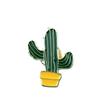 Cute Cartoon Cactus Brooch - Alloy Plant-Shaped Pin Badge Accessory