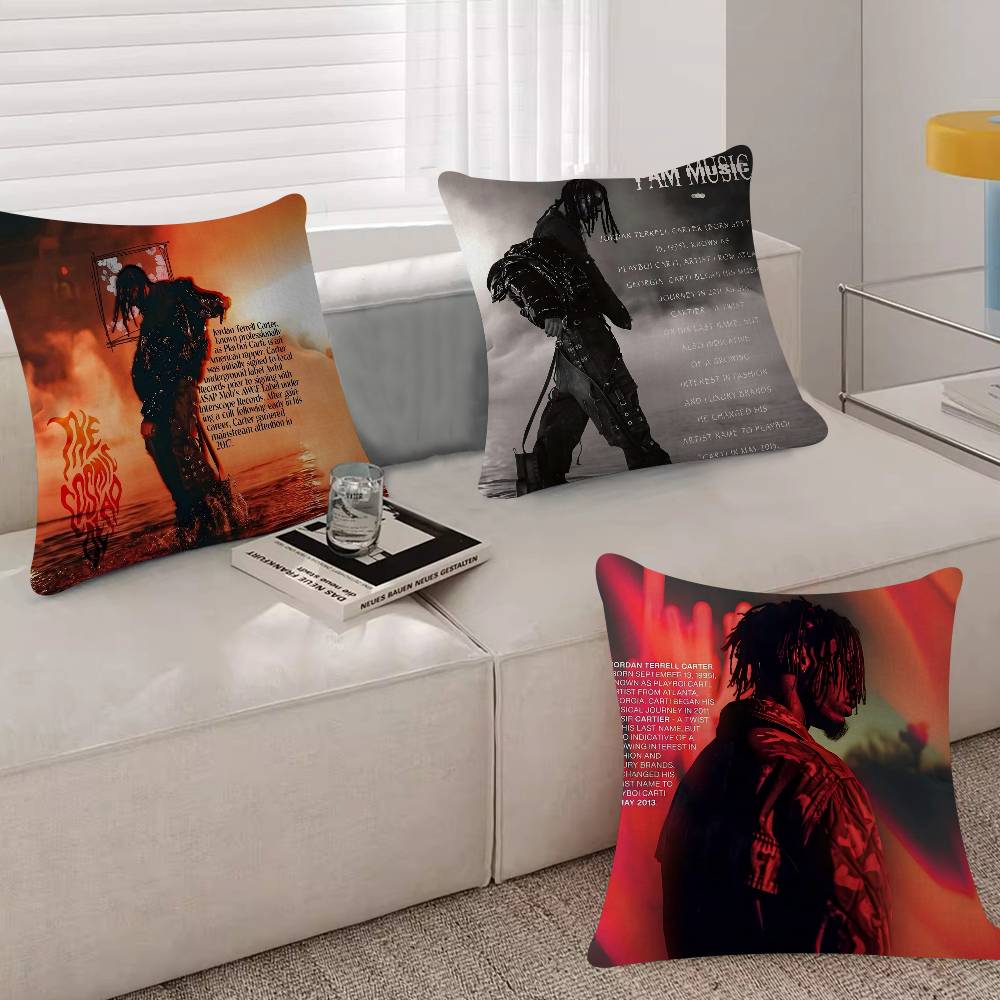 Hip Hop Rapper Star Playboi Carti 4545cm Cushion Cover Pillow Cover Decor Pillowcase Home Pillowcase For Couch Pillow