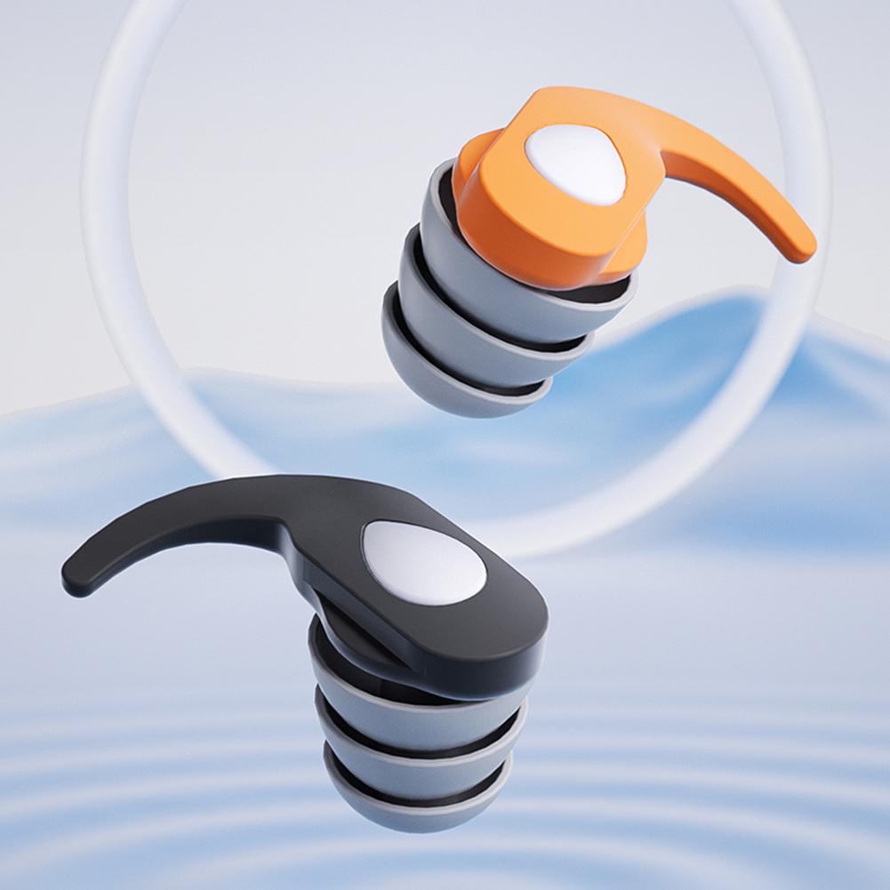 1 Pair Silicone Noise Reduction Earplug Soft Comfort Anti-Noise Ear Plugs Reusable Sound Blocking Earplugs for Sleeping Swimming