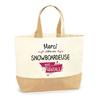 Tote Bag - PLANETEE - Thank You Awesome Snowboarder - Natural Jute - Printed In France - Strong Handles