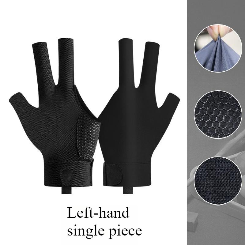 Silicone anti slip and wear-resistant professional billiards gloves, thin three finger gloves, high elasticity billiards gloves
