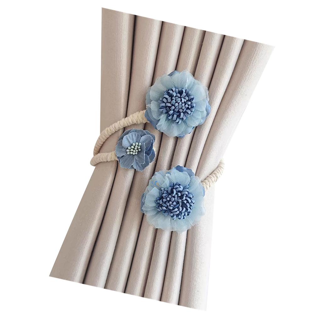 Handmade Flower Curtain Tieback Elegant Decorative Clip Window Drapery Holdback Buckle Tie for Living Room and Bedroom