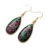 Luxury Independent Station Bohemian Natural Stone Long Water Drop Pendant Earrings European and American Popular Gemstones Jewelry