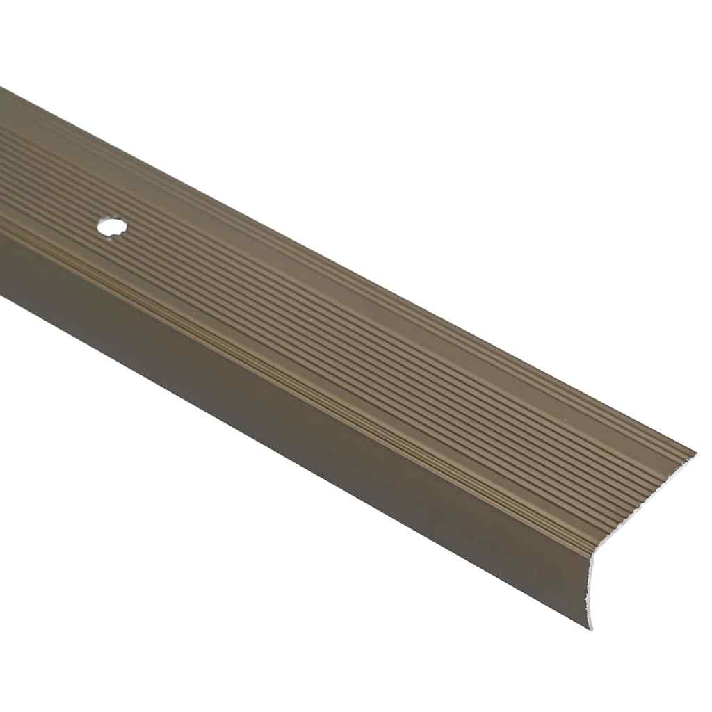 Stair Nosing Profiles 10 pcs Brown 67 x 3 x 2 cm Aluminum