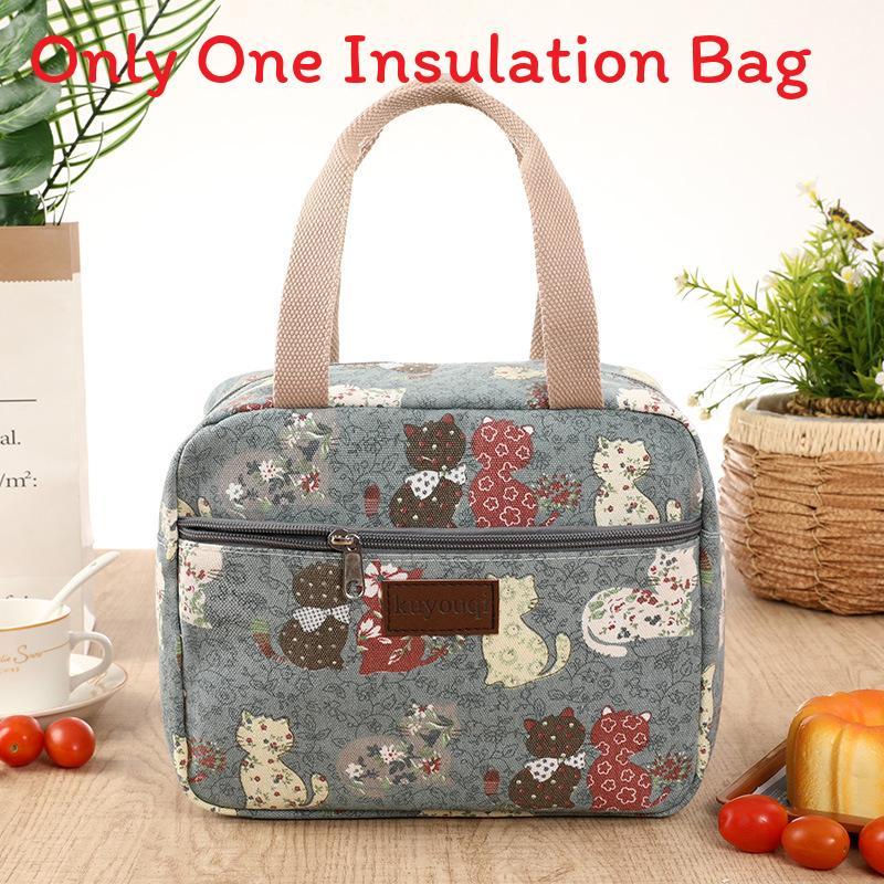Canvas Lunch Bag For Office Workers With Thickened Handle And Style For Daily Use