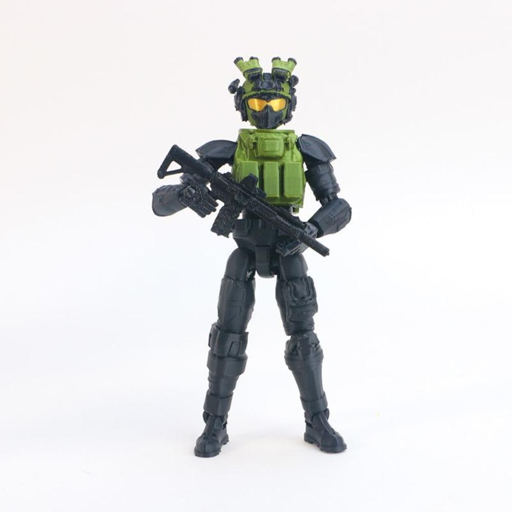 1pcs Dummy Action Figures Set 3D Printed Multi-jointed Movable Special Soldier Robot Model DIY Assembly Desktop Decor