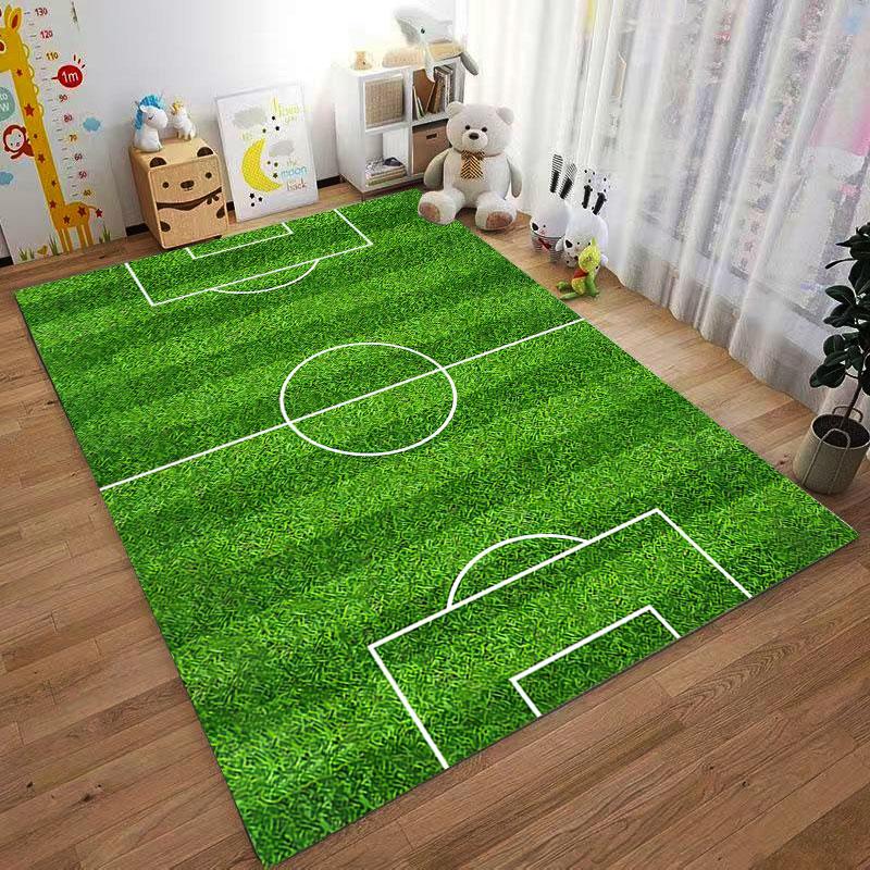 Soccer Field Pattern Carpet Suitable As a Non-slip Mat for the Living Room or Bedroom Sofa