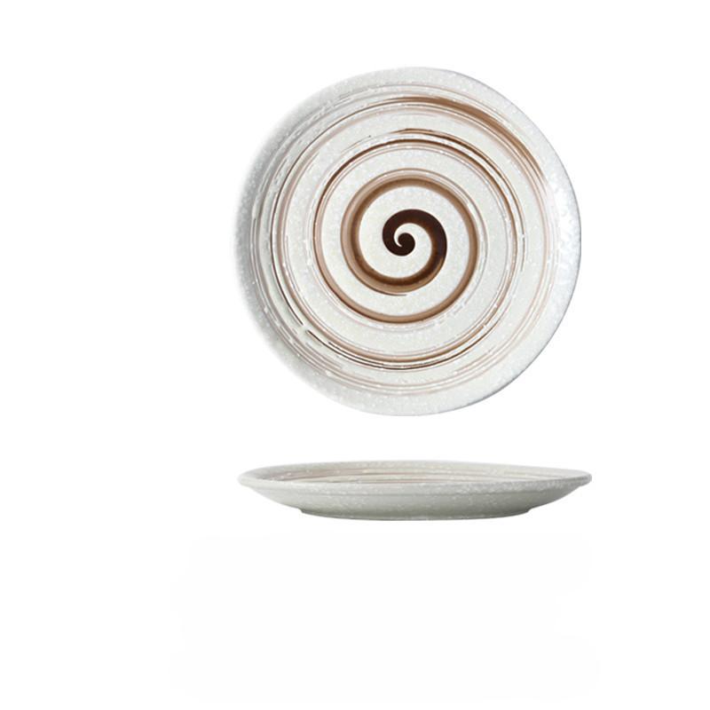 

Японская керамическая посуда высокого уровня внешнего вида, костяная тарелка, домашнее блюдо, западная тарелка для стейка, тарелка для пасты, салата, фруктов, фарфоровая тарелка 15 1.5CM