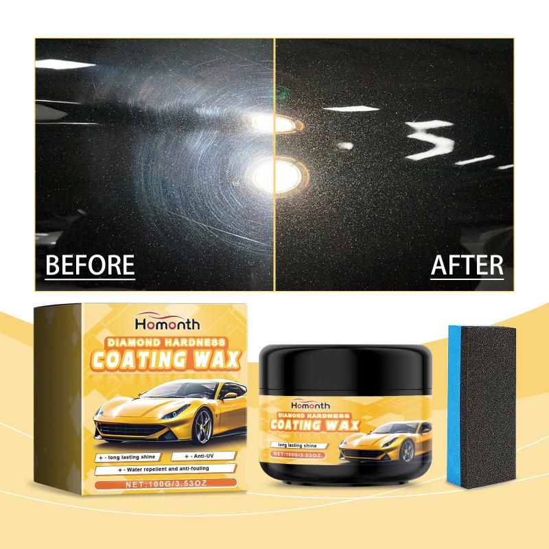 Car Polishing Wax - Paint Protection Formula with UV Resistance & Water Repellent, Long-Lasting Shine for Vehicle Surfaces 100g