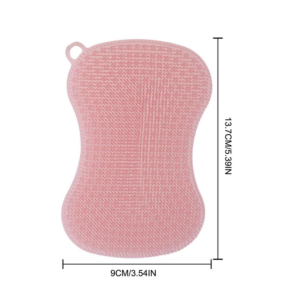 1pcs Kitchen Cleaning Brush Washing Cleaning Brushes Pot Pan Sponge Scrubber Fruit Vegetable Dish Silicone Dishwashing Brush