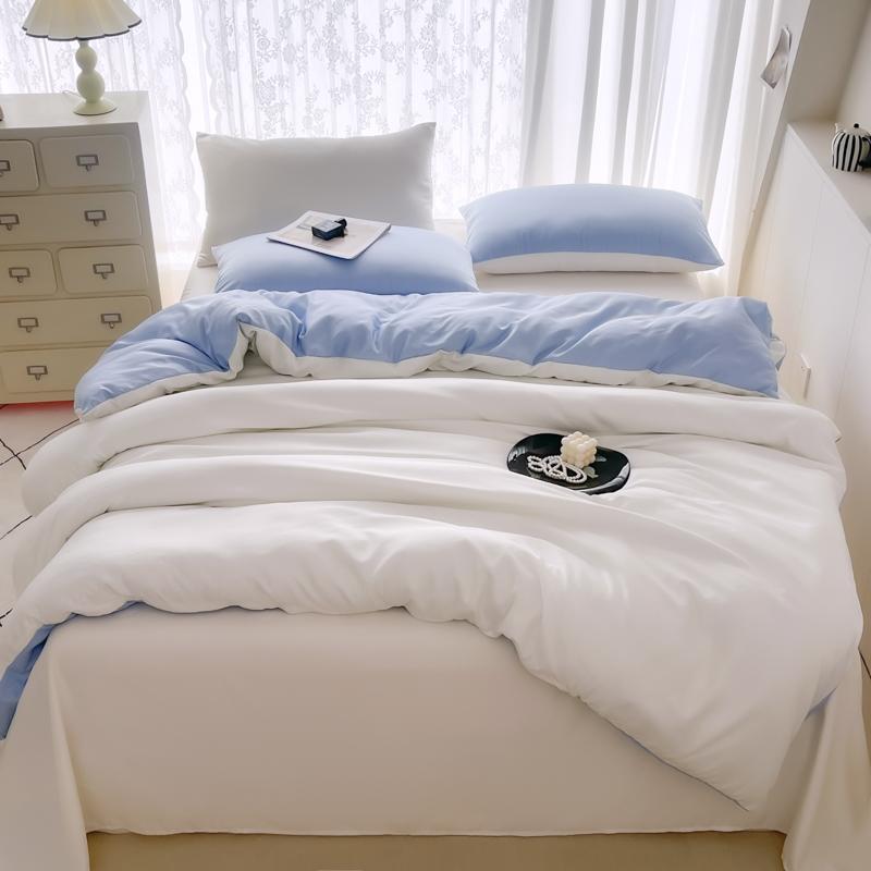 

Комплект летних прохладных шелковых одеял из 3/4 предметов для спальни, квартиры, модный однотонный (1 шт. Пододеяльник + 1 шт. Простыня + 1/2 шт. Наволочка) 150x200cm