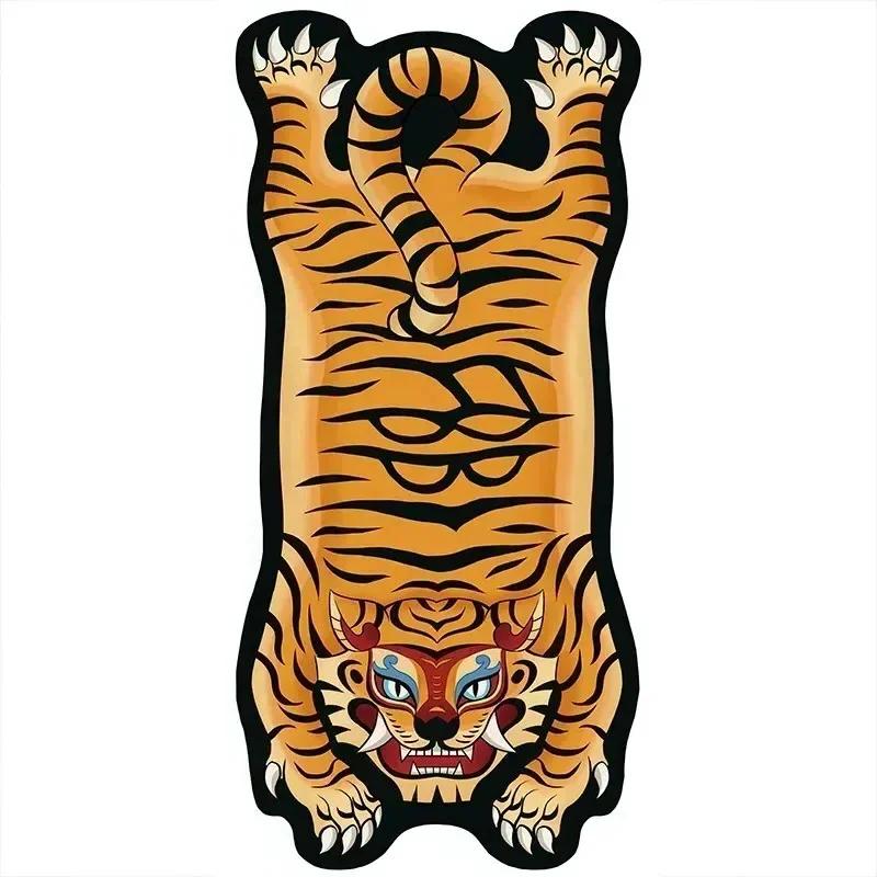 Bedroom Carpet Anti-slip Dirt-resistant Wear-resistant Living Room Rugs Tiger Interesting Pattern Home Decoration Floor Mat