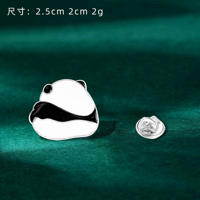 Chinese style panda brooch cute animal bag badge clothing bag accessories bamboo giant panda chain collar pin