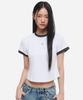 DNSR (W) Lace Line Ringer T-Shirt White