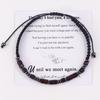Tiger's Eye Morse Code Bracelet Unisex Black Iron Stone Separator Rope Weaving Obsidian Morse Code Bracelet